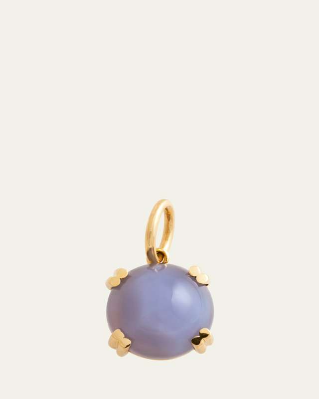 18K Yellow Gold Round Chalcedony Pendant